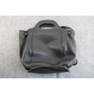 Coach Rare Black Leather Drawstring Backpack Bucket Bag Purse Vintage 9994